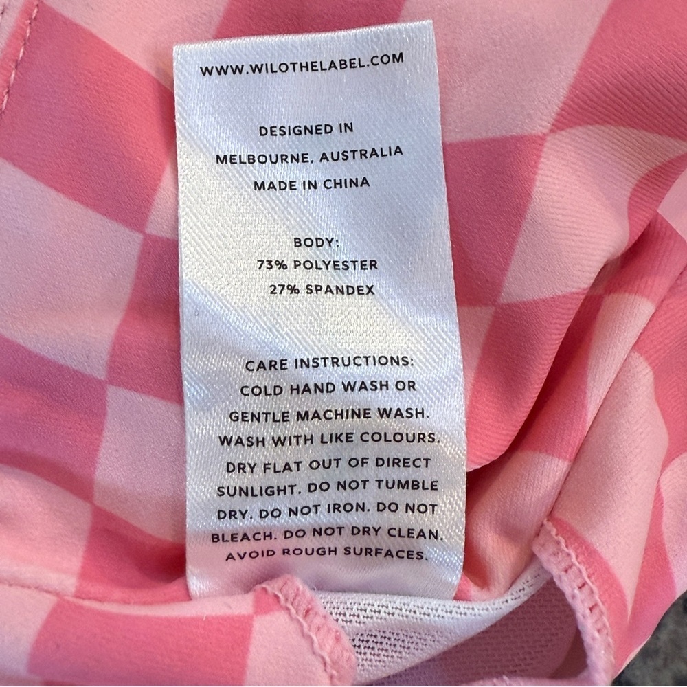 Wilo the Label Pink Checkered Sports Bra Size M - Picture 8 of 8